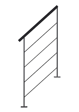 Rampe metallin en tube pour l'escalier LIAISON